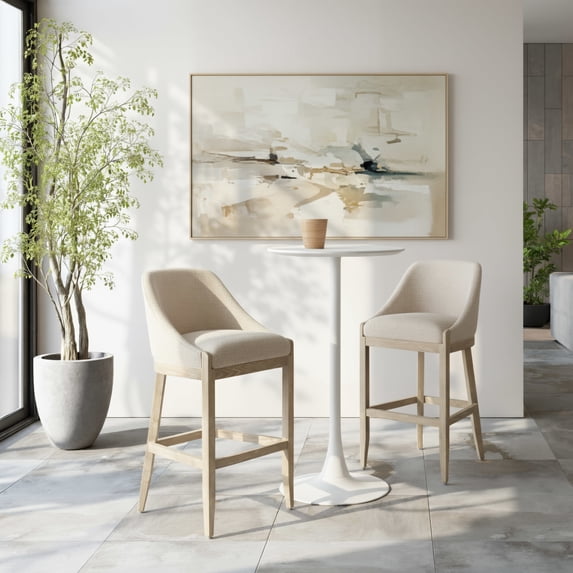 Calmo Barstool Beige Barstool, Modern Style, Ergonomic and supportive footrest, Plywood, Indoor Bar