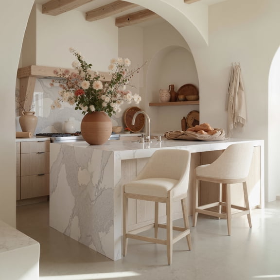 Calmo Counter Stool Beige Counter Stool, Modern Style, Ergonomic and supportive footrest, Plywood, Indoor Bar