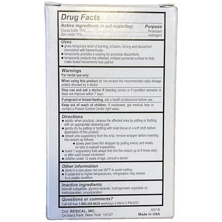 Calmol 4 Hemorrhoid Suppositories - 24 ct, Pack of 3