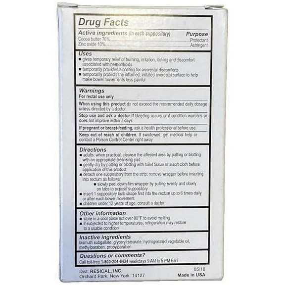 Calmol 4 Hemorrhoid Suppositories - 24 ct, Pack of 3