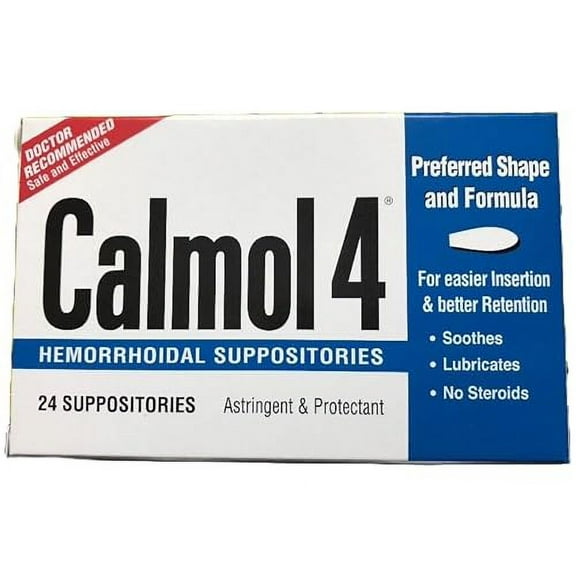 Calmol 4 Hemorrhoidal Suppositories 24 Each (Pack of 6)