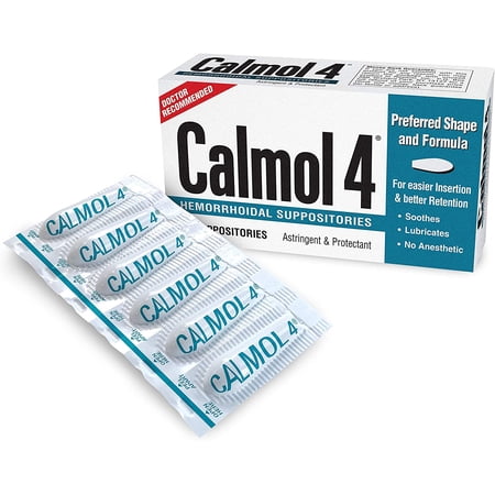 Calmol 4 Hemorrhoidal Suppositories with Soothing Natural Ingredients, 24 Count