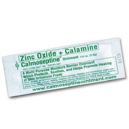 Calmoseptine 1-05 Skin Healing Moisture Barrier Ointment Packet - For Wound Care, Diaper Rashes, Irritation, Burn, Cuts & Itching - Menthol & Zinc Oxide for Skincare Benefits - 0.125oz - Pack of 1
