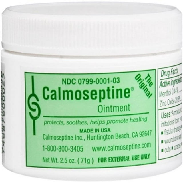 Calmoseptine Diaper Rash Ointment Jar 2.5 Oz Multipurpose Bacitracin