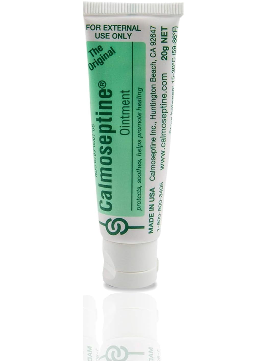 Calmoseptine Ointment 0.7 oz (20g) Small Travel Size Tube – Menthol Zinc Oxide Skin Protectant