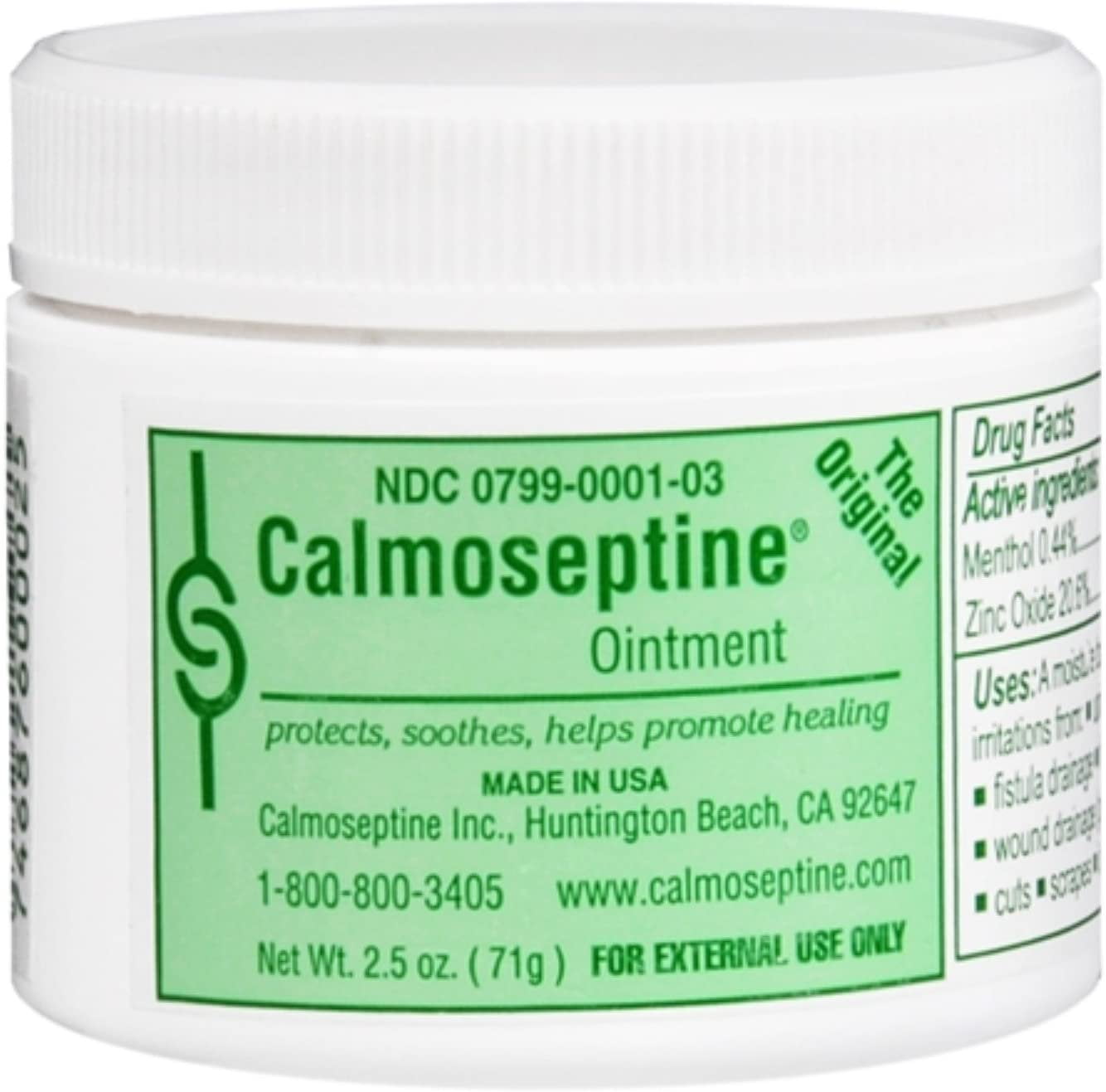Calmoseptine Ointment Protects Soothes & Promote Healing Jar 2.5Oz, 5-Pack