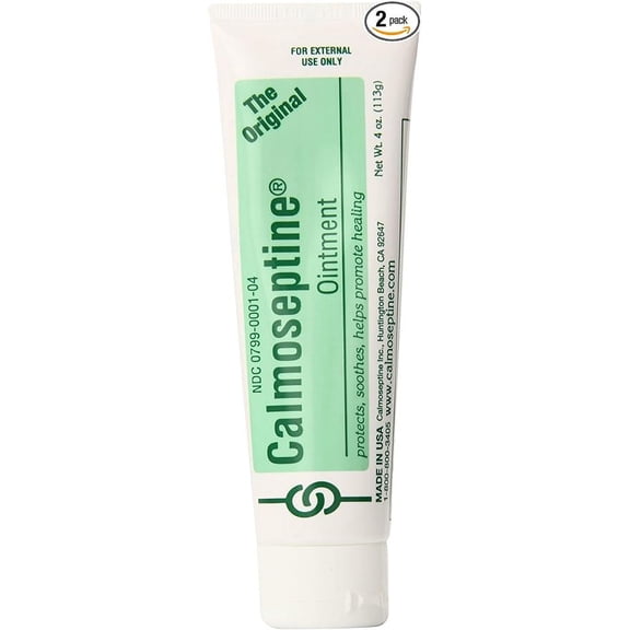 Calmoseptine Ointment Skin Protectant Tube 4 Ounce (Pack of 2)