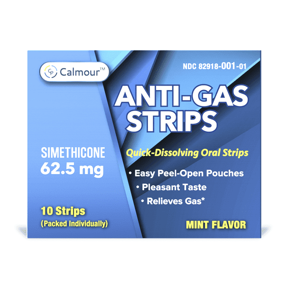 Calmour Anti-Gas Gas Relief Quick Dissolving Strips Pack of 10