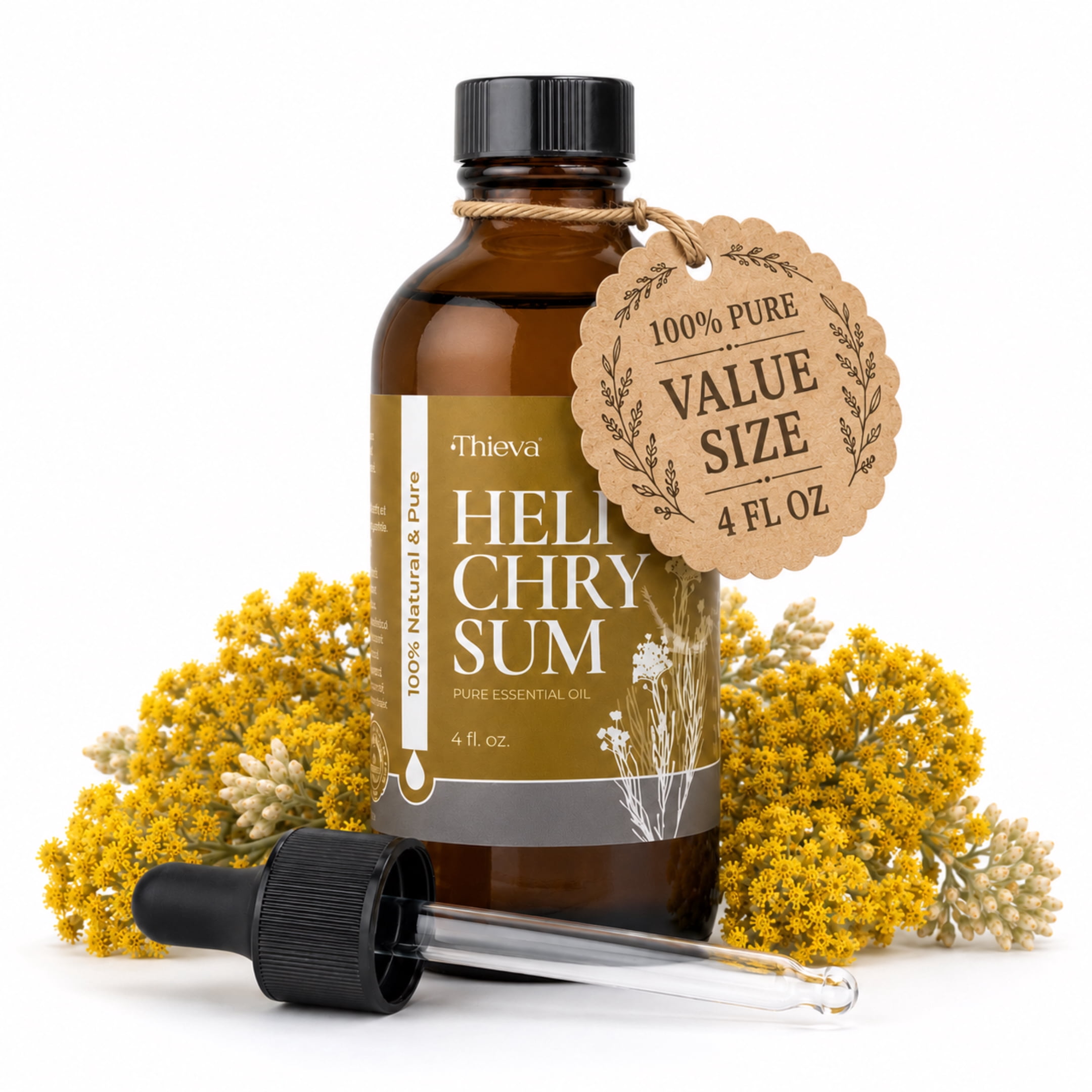 Calmoura Pure Helichrysum Essential Oil Natural Aromatherapy Oil for Diffusers, 4 fl Oz