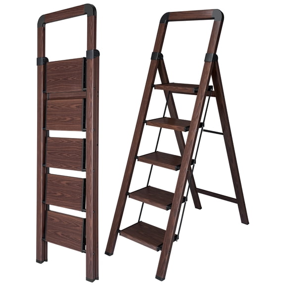 Calmwrd 5 Step Aluminum Step Ladder Foldable