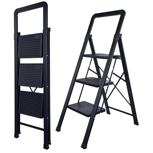 Shops With Steps Calmwrd Step Ladder 3 Step Foldding for Adults Kitchen Closet with ...