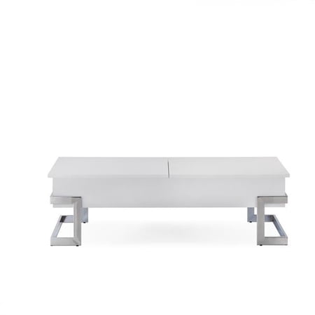 Calnan Lift Top Coffee Table, White & Chrome
