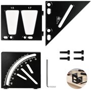 Calolin 3D Multi Angle Measuring Ruler Woodworking Square Protractor Aluminum Alloy 90/45 Degree Detachable 1 Pack 1.8" x 1.8" x 2.4"