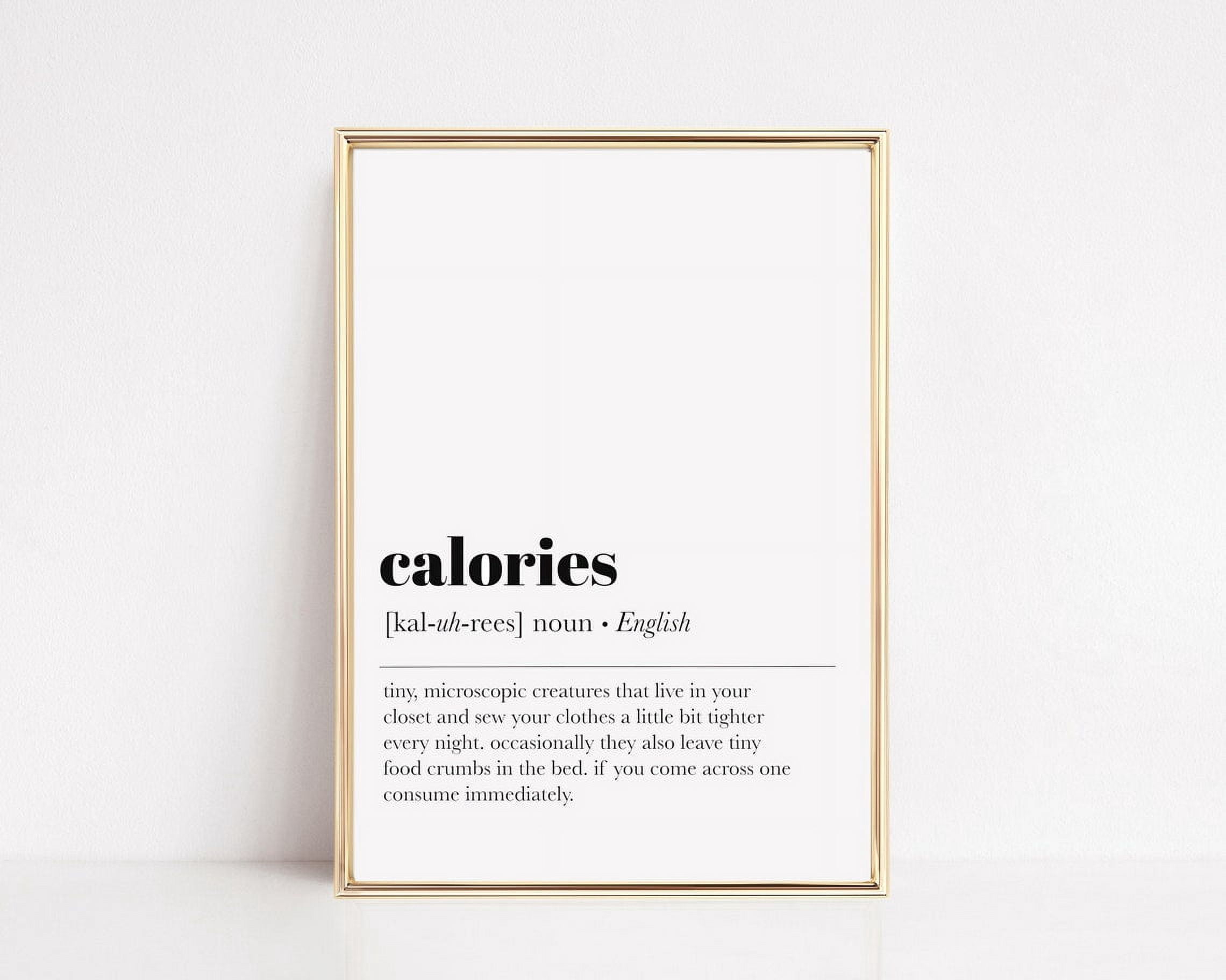 Calories Definition Print Funny Kitchen Wall Art Kitchen Decor ...