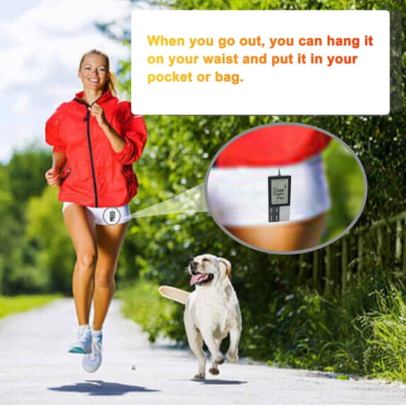 Calories Distance Miles Goal Steps Pedometer Pedometer with Lanyard 7 Days Memory Steps Burning Calories Walking Distance Miles Kilometers LCD Pedometer