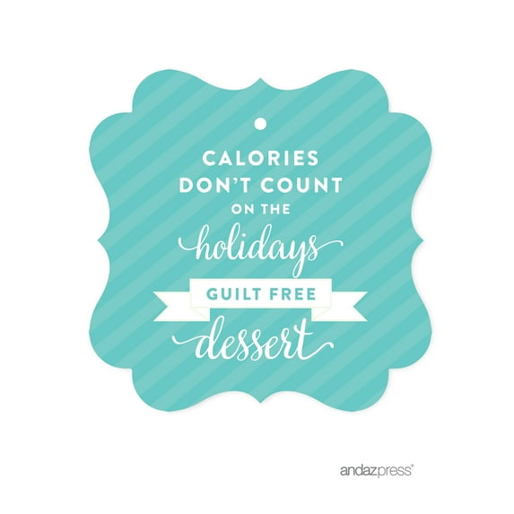 Calories Don't Count  Christmas Fancy Frame Gift Tags, 24-Pack