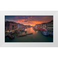 thumbnail image 1 of Calpagiu, Anton 32x19 White Modern Wood Framed Museum Art Print Titled - Grand Canal At Sunset -View From The Rialto Bridge -Venice ., 1 of 4