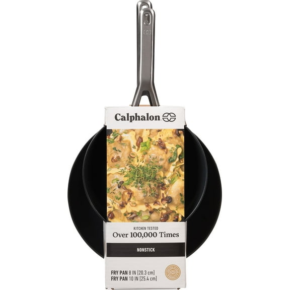 Calphalon 2pc Hard Anodized Aluminum Nonstick Fry Pan Set Black: 10" Stay-Cool