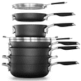 thumbnail image 1 of Calphalon AquaShield Nonstick 9‑Piece Space‑Saving Cookware Set, Stackable Pans, Stay‑Cool Handles, Dishwasher‑Safe, 1 of 5