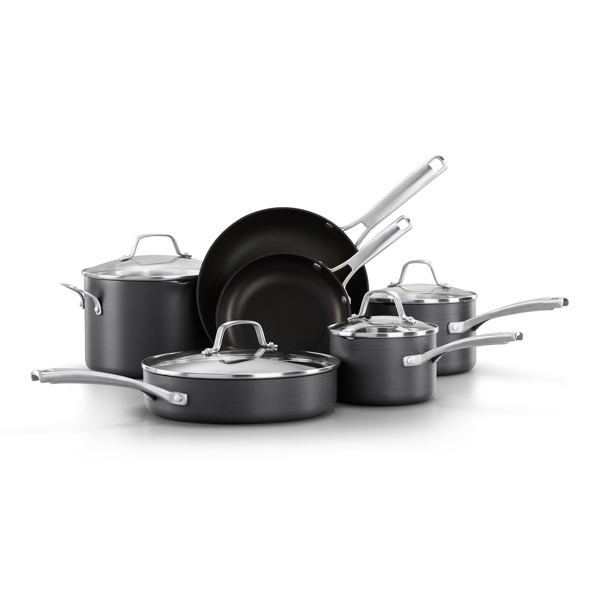 BALLARINI Parma by HENCKELS 10-pc Nonstick Pot and Pan Set, Made in Italy,  Set includes fry pans, saucepans, sauté pan and Dutch oven with lid,Gray -  Yahoo Shopping