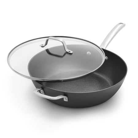 Calphalon Classic Hard-Anodized Nonstick Cookware, 12" Jumbo Fryer Pan with Lid