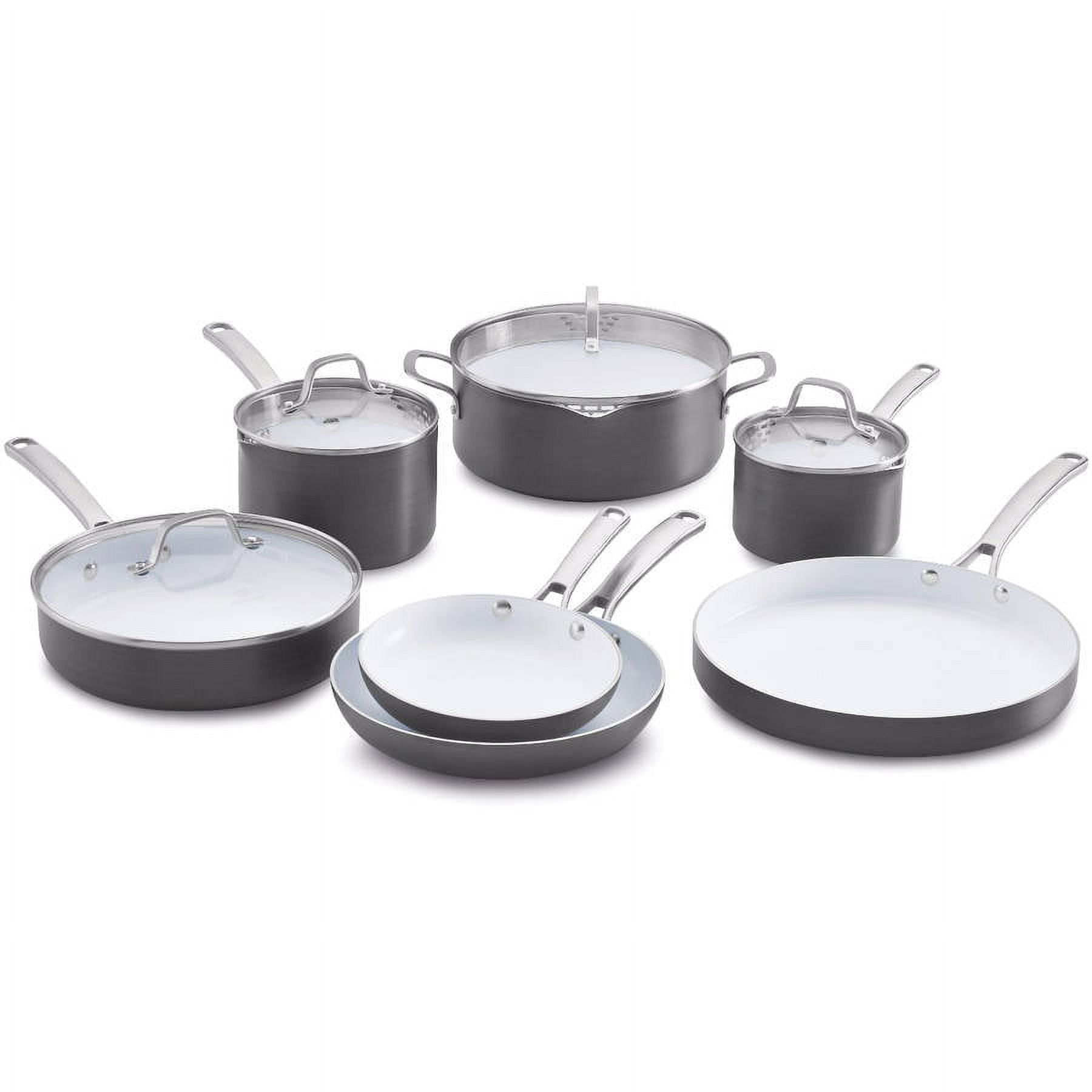  Calphalon 11-Piece Pots and Pans Set, Oil-Infused Ceramic  Cookware, Dark Grey & Nonstick Bakeware Set, 10-Piece Set Includes Baking  Sheet, Cookie Sheet, Cake Pans, Muffin Pan, and More, Silver : Everything