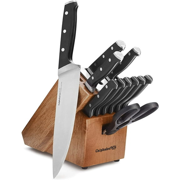 Calphalon Classic Kitchen Knife Set with Self-Sharpening Block, 12-Piece High Carbon Knives