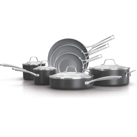 Calphalon Classic Oil Infused Ceramic 11-Piece Cookware Set, Dishwasher Safe