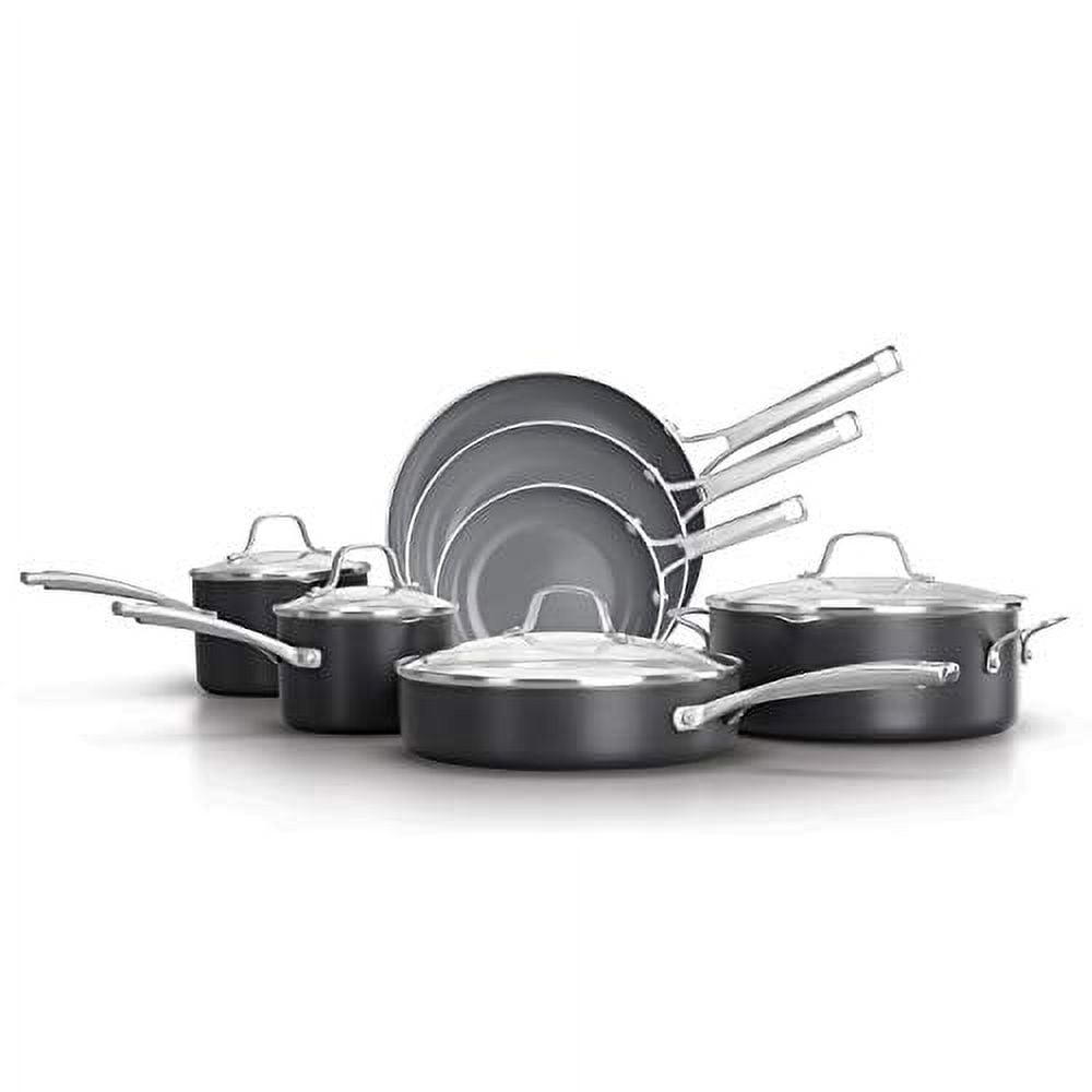 Calphalon Classic Oil-Infused Ceramic PTFE and PFOA Free Cookware, 11-Piece  Pots and Pans Set, Dark Gray