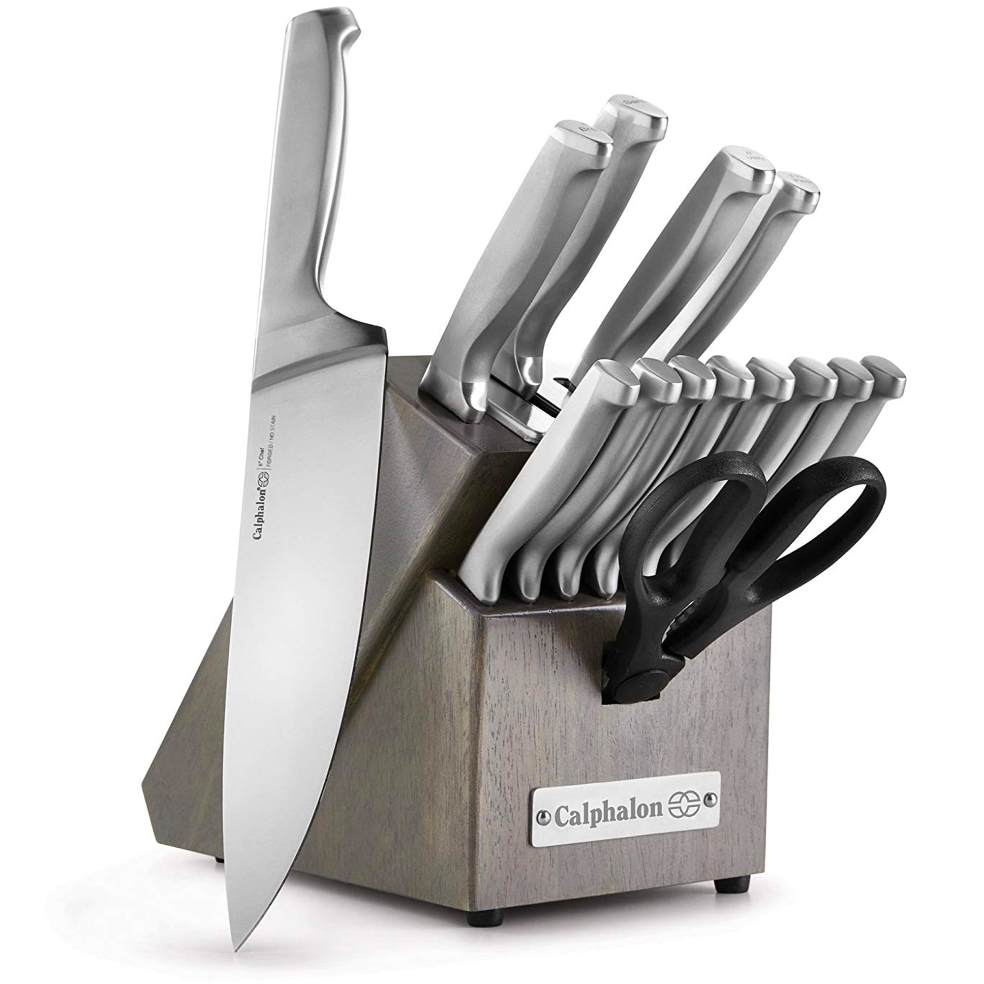 Calphalon Contemporary Cutlery 15 (17) Piece Knife Block Set, black, Steak  Bread