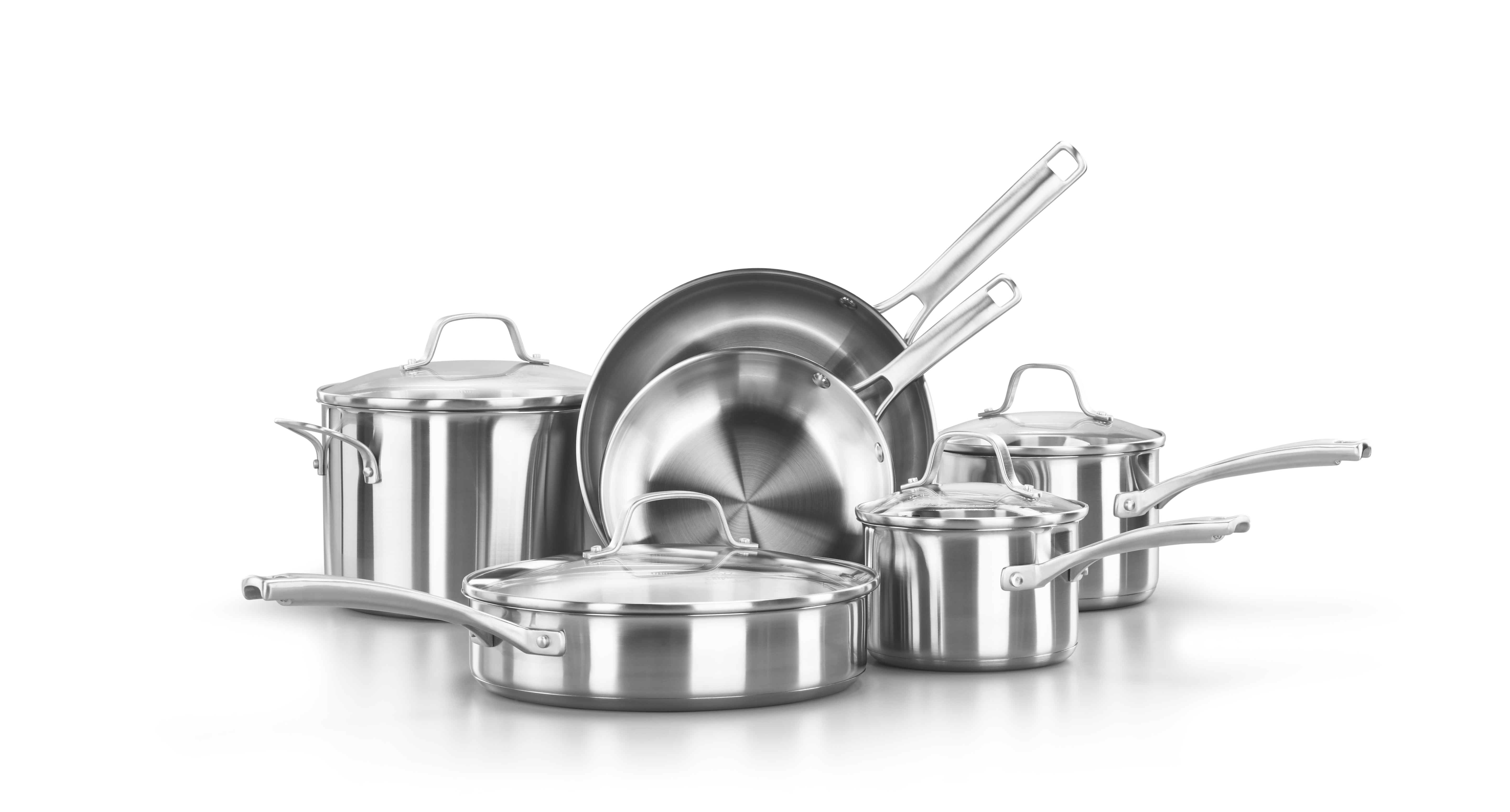HexClad 22 Piece Hybrid Stainless Steel Cookware Set With 6 Pans, 6 Pots,  Mixing Bowls, 6 Knives and 12 Inch Griddle, Dishwasher Safe