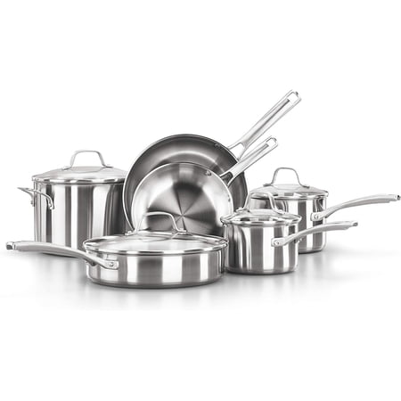 Calphalon Classic Stainless Steel Pots and Pans, 10-Piece Cookware Set