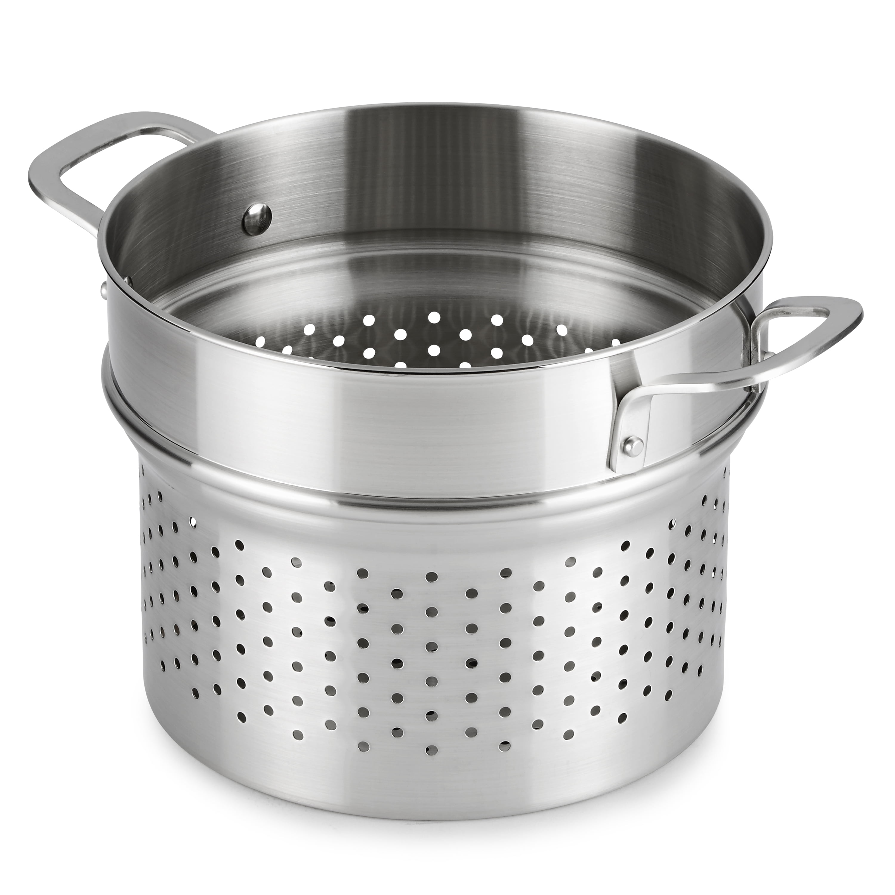 New Calphalon Classic Stainless Steel 8 Qt Stockpot with Strainer & Steamer  Set