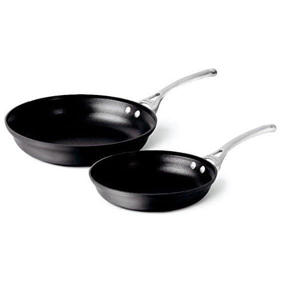 Calphalon Contemporary Hard-Anodized Aluminum Nonstick Cookware, Omelette Fry Pan, 10-inch and 12-inch Set, Black