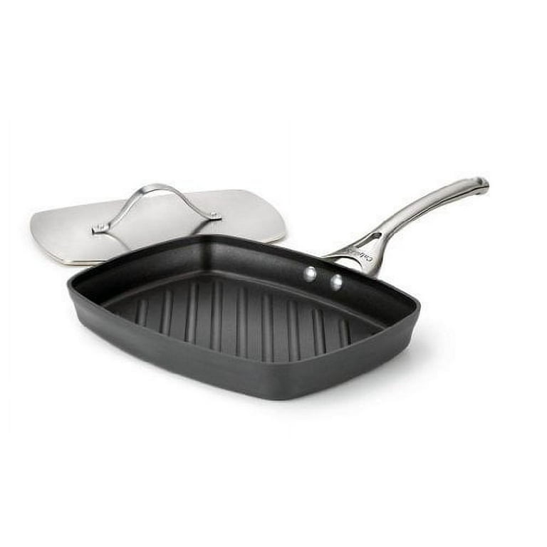 CALPHALON Hard Anodized 12-In Large Griddle Pan Skillet Nonstick Groove  Panini