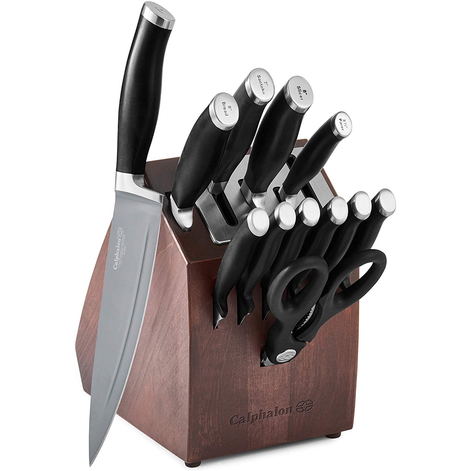Calphalon Contemporary Self-Sharpening 20-Piece Knife Block Set with  SharpIN Technology, Black