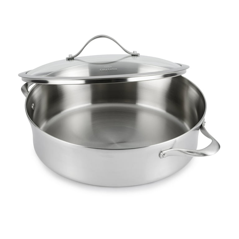 Calphalon Contemporary Stainless 5-Quart Sauteuse with Cover, LRL5005P 