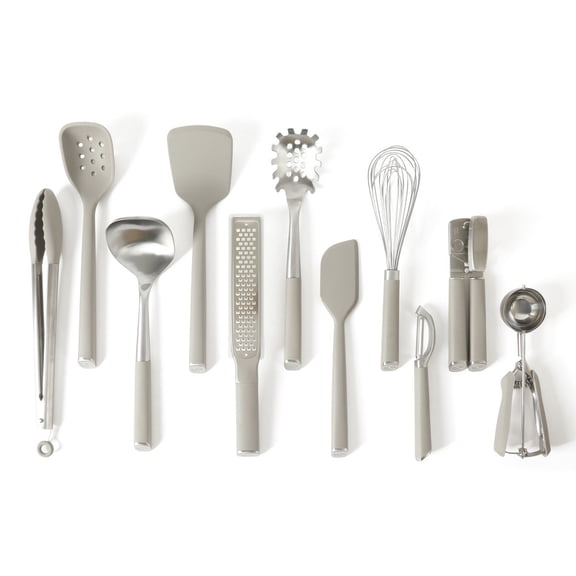 Calphalon Edge 11 Piece Stainless Steel Kitchen Tools and Gadgets Set- Taupe