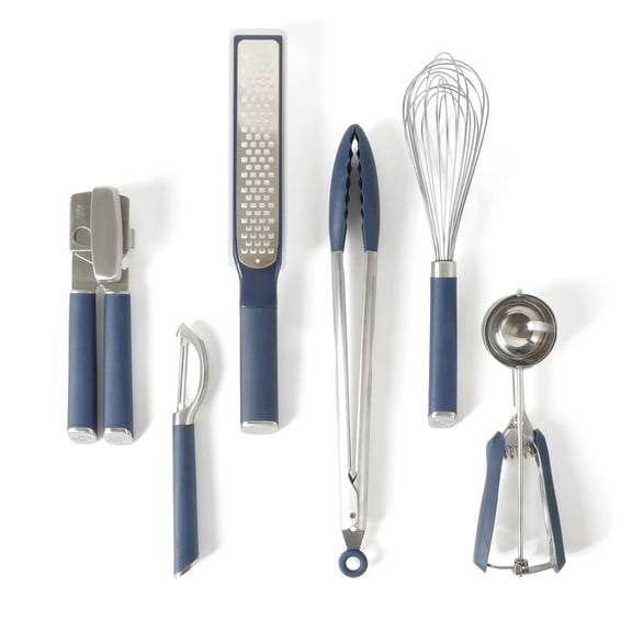 Calphalon Edge 6 Piece Stainless Steel Kitchen Gadgets Set- Navy Blue