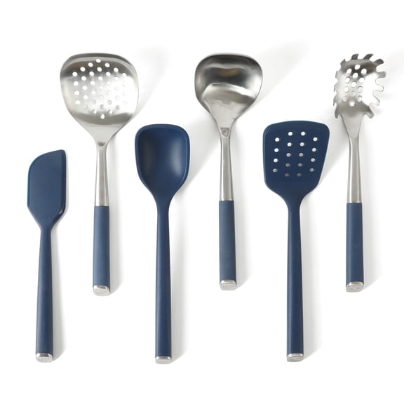 Calphalon Edge 6 Piece Stainless Steel Kitchen Tool Set- Navy Blue