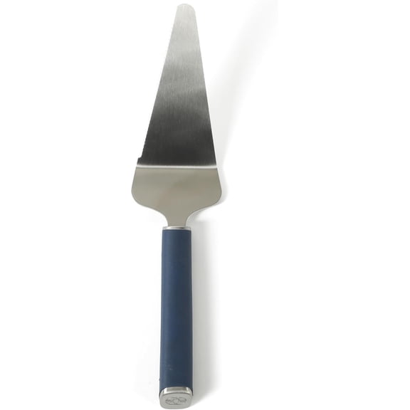 Calphalon Edge Pie Server, Kitchen Cake Server, Baking Server Tool, Stainless Steel Pie Server with Serrated Edge, Cake and Dessert Cutter for Clean Slicing (Navy Blue)