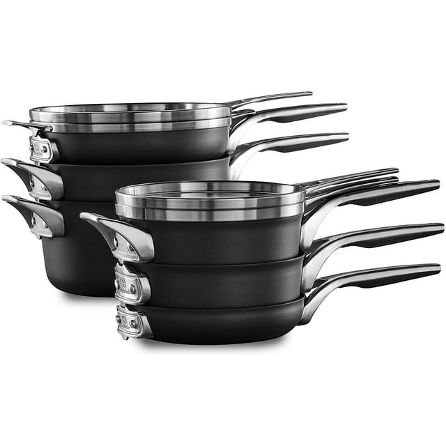 Calphalon Premier Space-Saving Hard-Anodized Nonstick Cookware, 10-Piece Set