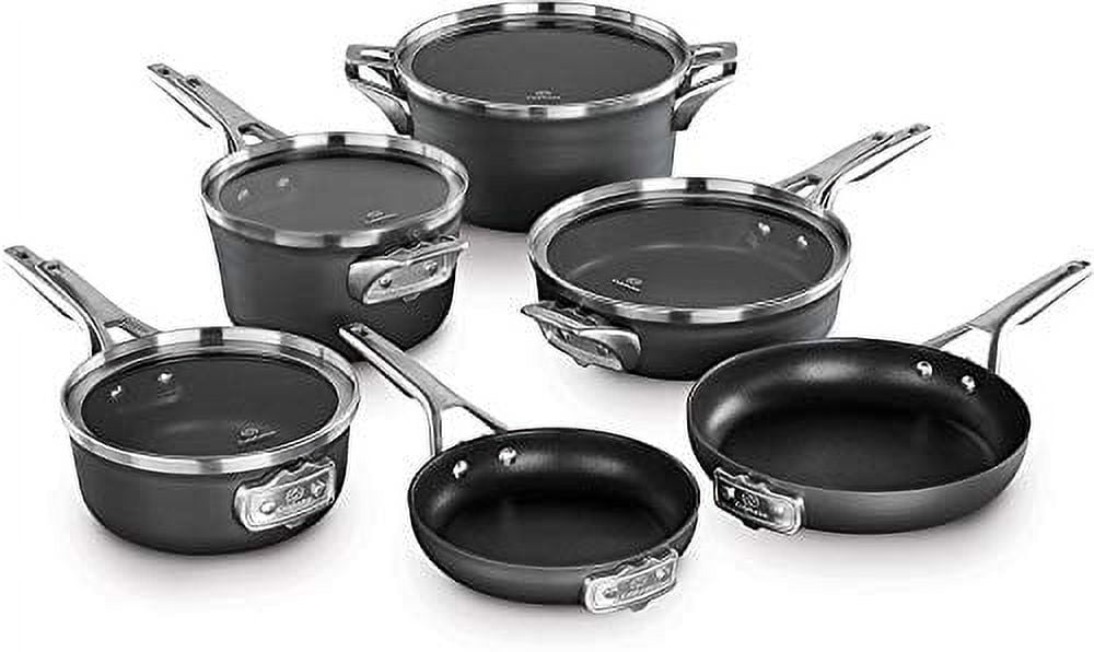 Calphalon 10-Piece Black Aluminum Nonstick Cookware Set