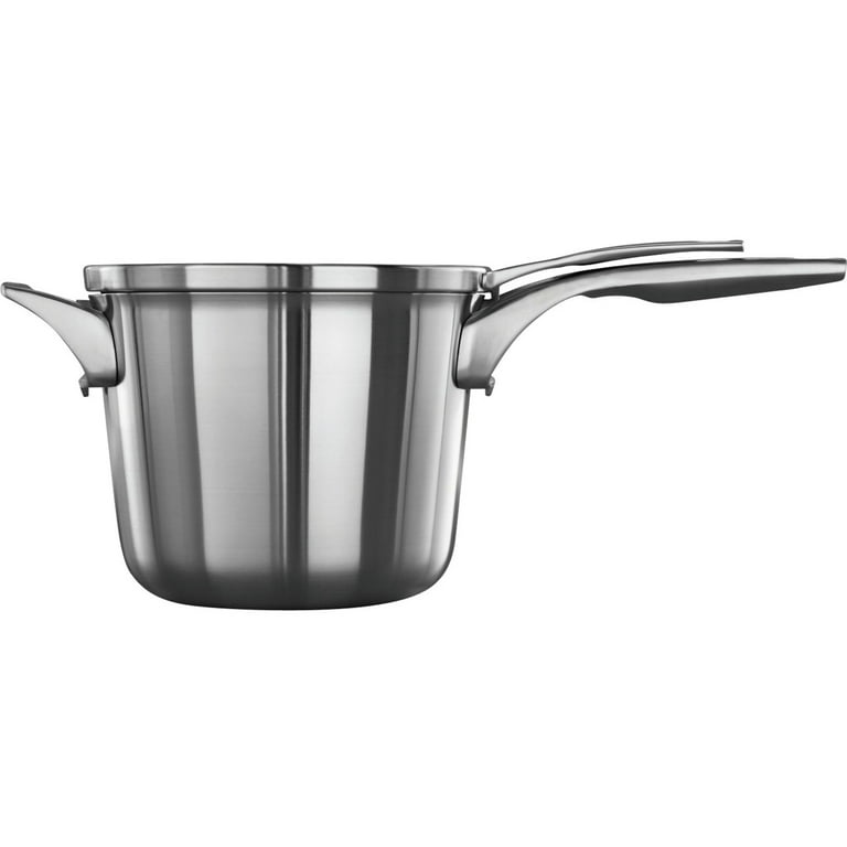 Calphalon Premier Space Saving Stainless Steel 4.5 Qt. Sauce Pan With Cover