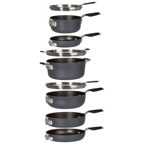 Calphalon Select 9-Piece Hard Anodized Space-Saving Dishwasher Safe Cookware Set