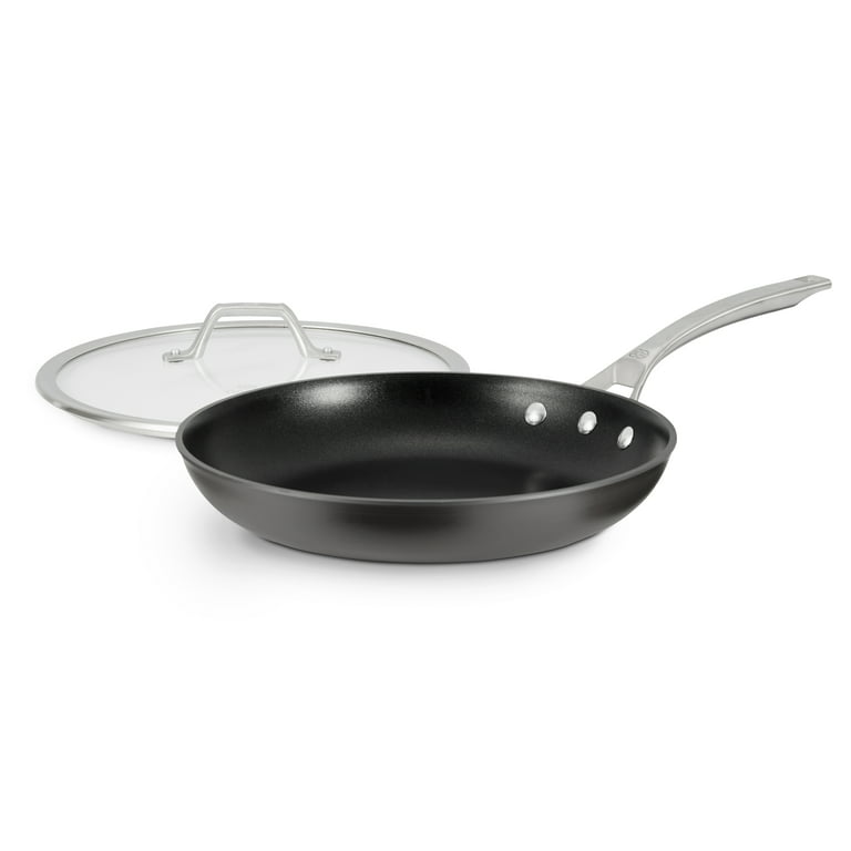 Calphalon Signature Hard-Anodized Nonstick 12-Inch Flat Bottom Wok with  Cover
