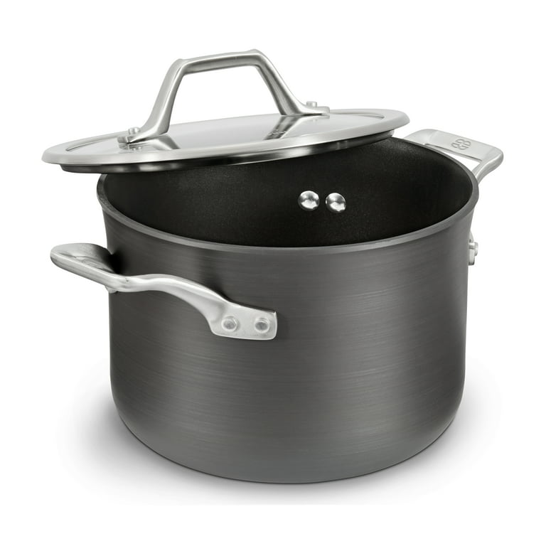 Calphalon Select Nonstick 6 Qt. Stock Pot with lid. Black. GUC.