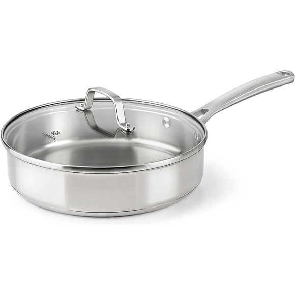 Calphalon Stainless Steel Cookware Sauce Pan with Lid, 3 qt., Stainless Steel 3 qt. Stainless Steel