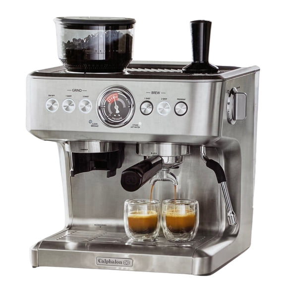 Calphalon Temp IQ Espresso Machine With Grinder, Dual Thermoblock, And Milk Frother