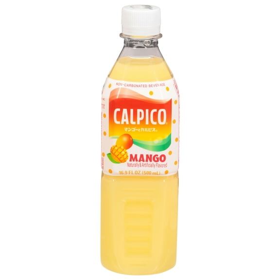 Calpico Mango Flavored Water Bottle, Pack of 12, 16.9 fl oz